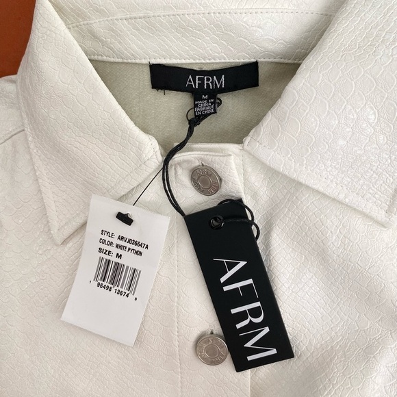 NEW AFRM Maeve Oversized Boyfriend Shacket  Jacket Shirt Vegan Python Embossed - Picture 5 of 9